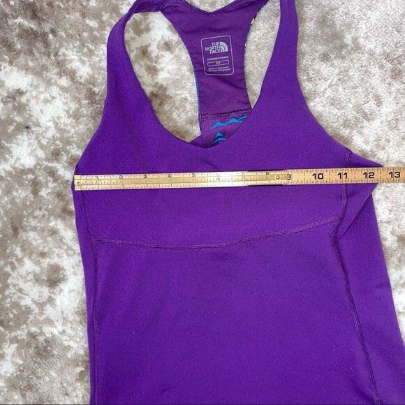 The North Face top purple tank with bra shelf unpadded decorative back SZ S/P - Picture 7 of 9